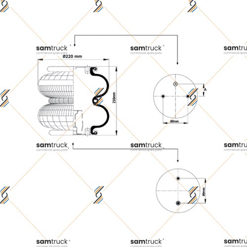 Saf Air Spring, Double Convoluted - 34140012