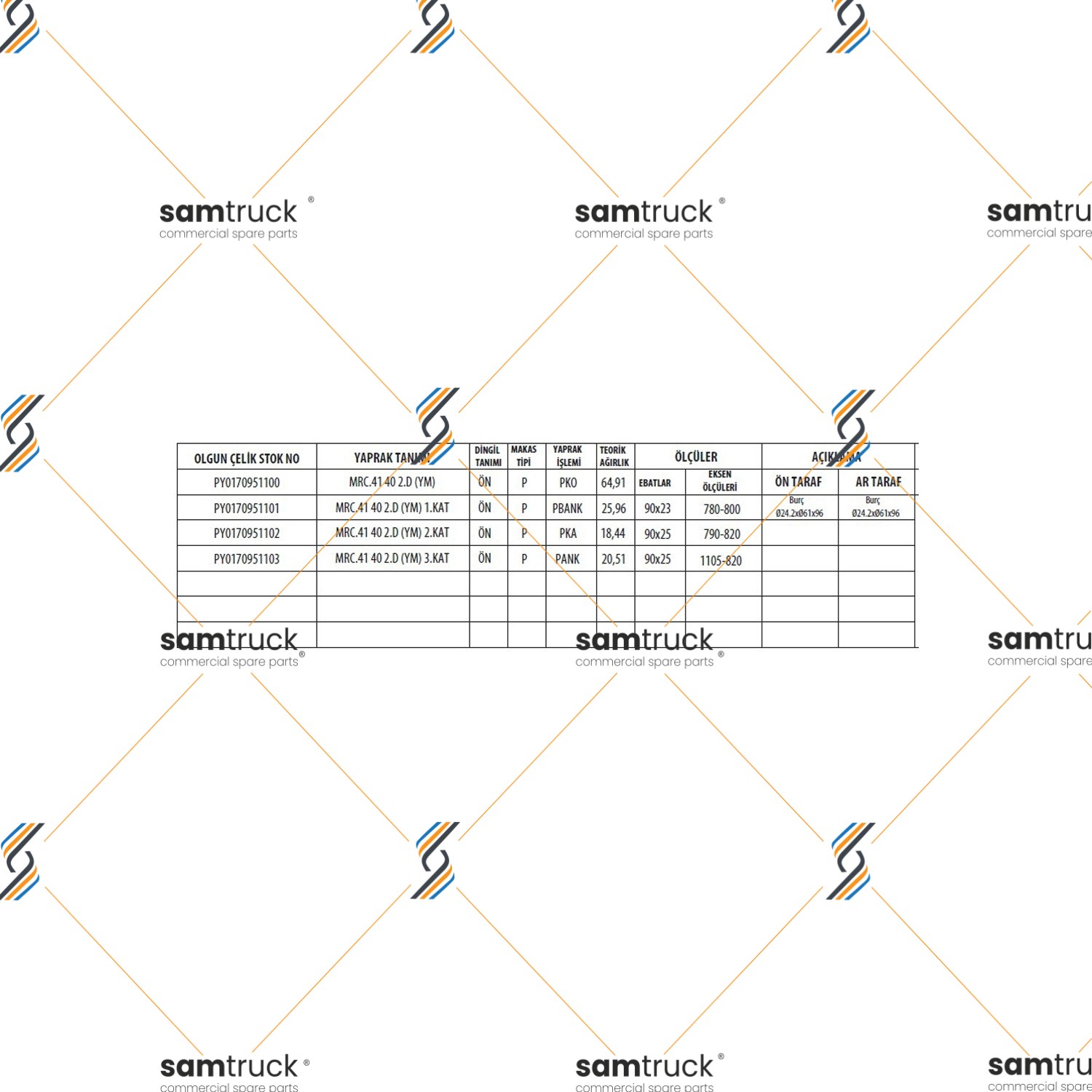 MERCEDES AXOR 4140 2. DİNGİL KOMPLE MAKAS - 3 KATLI -